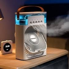 Portable Air Cooler Fan: Usb Electric Fan With Led Night Light, Fine Mist Water